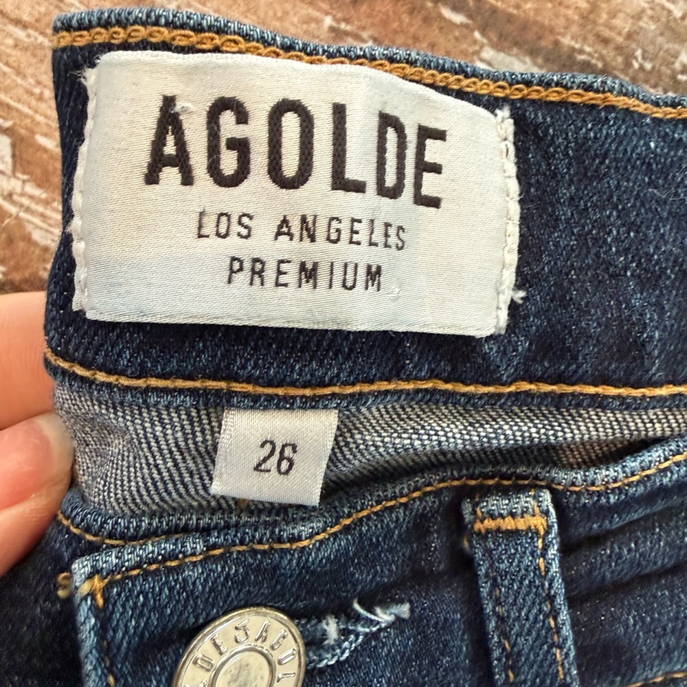 Agolde Cotton Modal Blend Skinny Jeans in Dark Blue